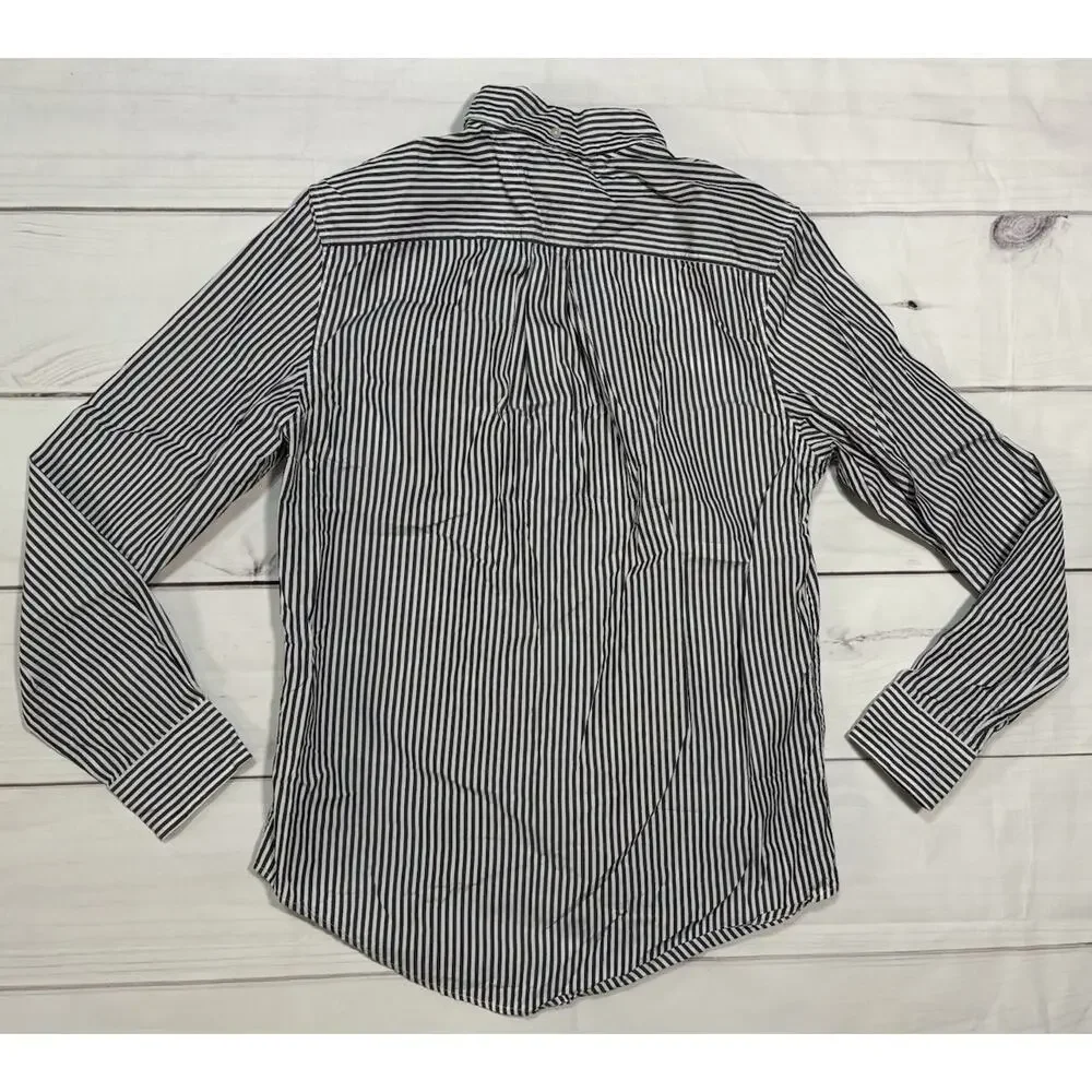 Tommy Hilfiger Button Down Mens Small White/Blue Stripe 100’s 2PLY Double Retros - Picture 2 of 5